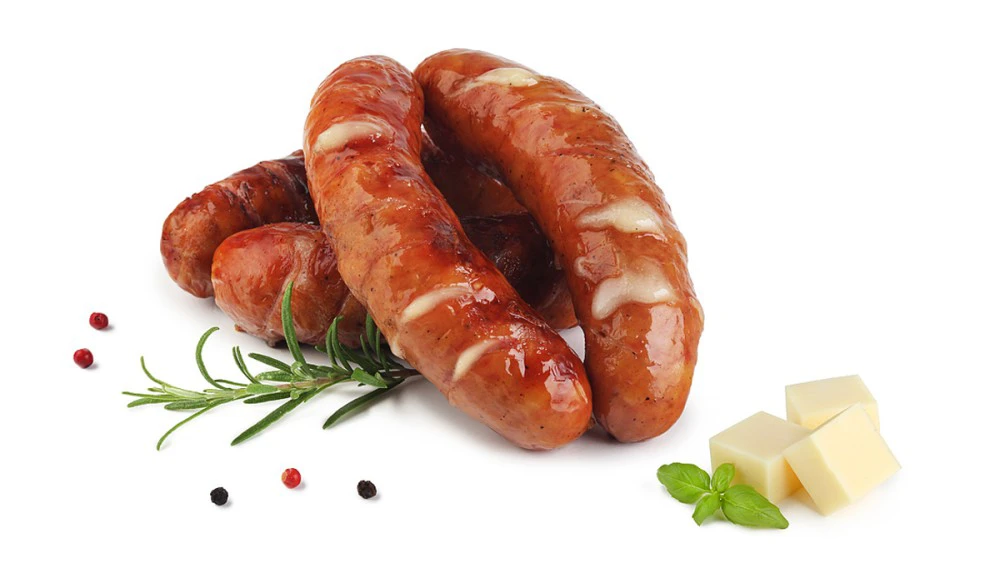 bez lepku bez sóji Klobása se sýrem
